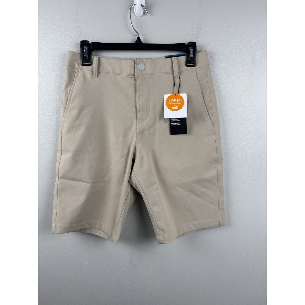 NWT Puma Mens Dealer 28/10 Golf Shorts - Beige UPF 50+